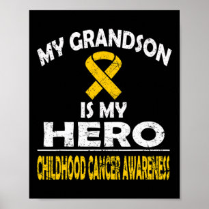 Póster Mi nieto es mi héroe para la conciencia del cáncer