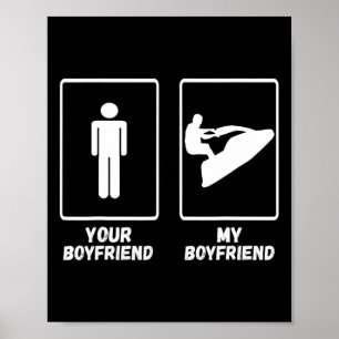 Póster Mi novio en moto de agua Jetski Jet Skier embarcac