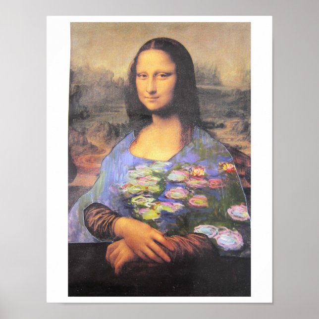 Póster Mi nueva vestimenta - Mona Lisa en un Monet - coll (Frente)