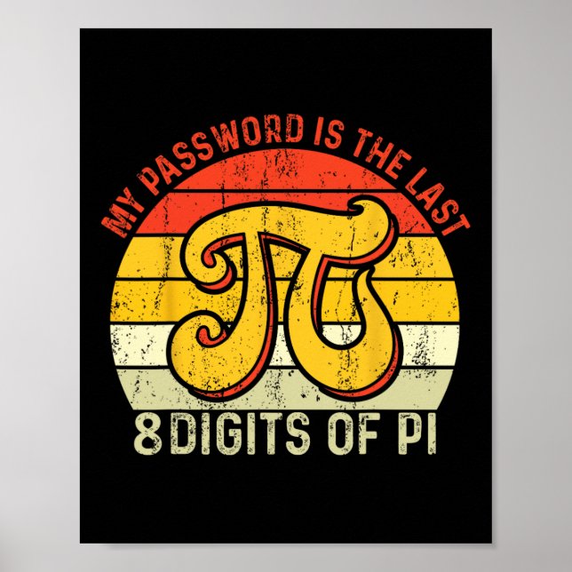 Póster Mi Palabra Es Los Últimos 8 Dígitos De Pi (Frente)