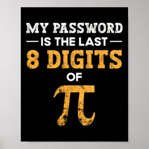 Póster Mi Palabra Es Los Últimos 8 Dígitos De Pi Pi Day