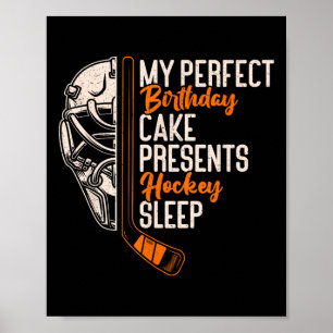 Póster Mi pastel de cumpleaños perfecto regala hockey de
