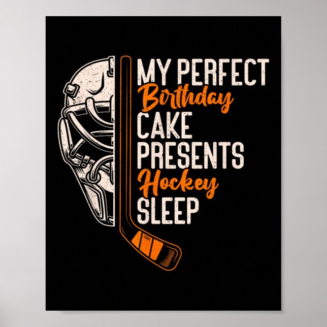 Póster Mi pastel de cumpleaños perfecto regala hockey de  (Frente)
