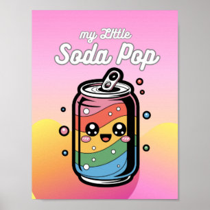 Póster Mi pequeña lata de refresco con cara burbujas impr