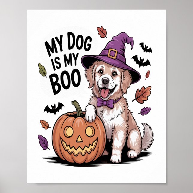 Póster Mi perro es mi Boo Halloween (Frente)