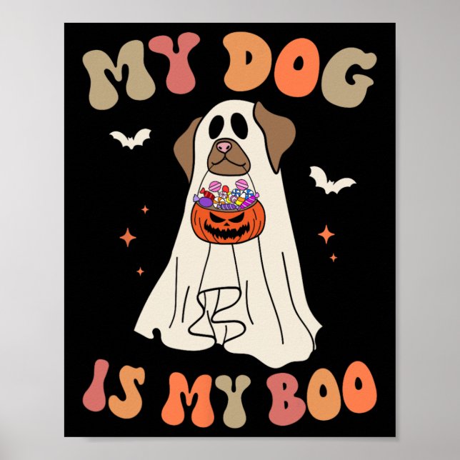 Póster Mi Perro Es Mi Fantasma Fantasma Halloween Lover (Frente)