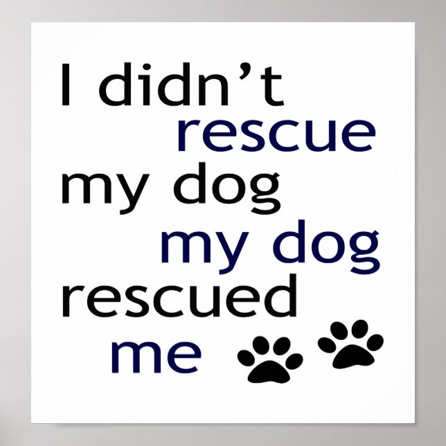 Póster Mi perro me rescató Art Deco (Frente)