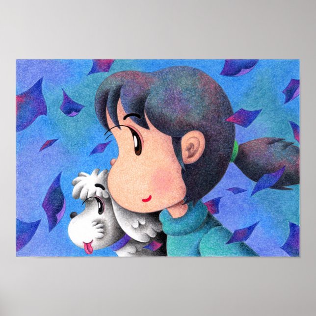 Póster Mi perro y la niña. (Frente)