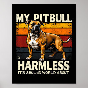 Póster Mi Pitbull Es Una Prima Vintage Sin Encanto