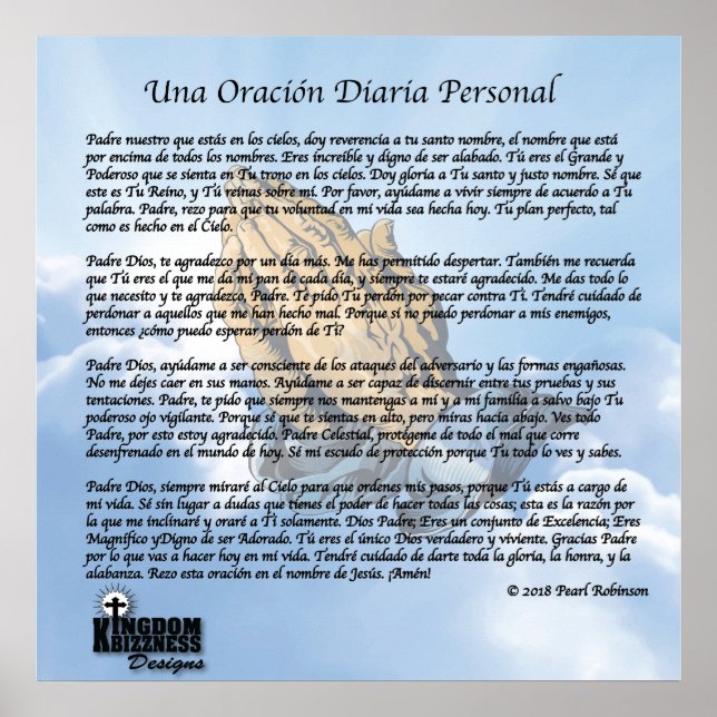 Póster Mi poster de la colección de oraciones diarias en  (Frente)
