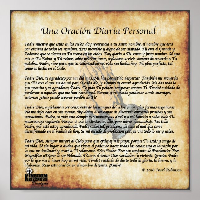 Póster Mi poster de la colección de oraciones diarias en  (Frente)