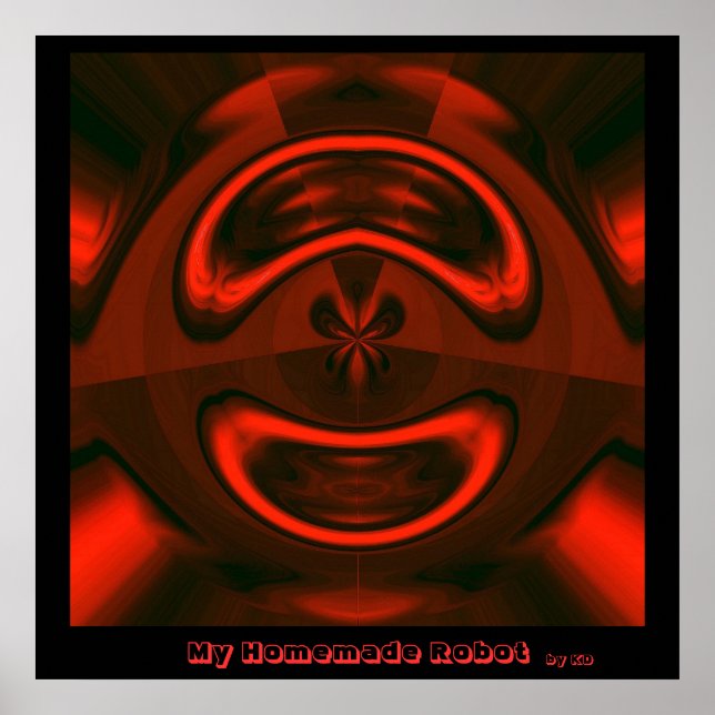 Póster Mi poster enmarcado robot hecho en casa (Frente)