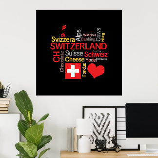Póster Mi Poster favorito de cosas suizas divertidas