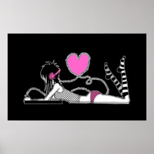 Póster Mi Poster musical y yo (negro)