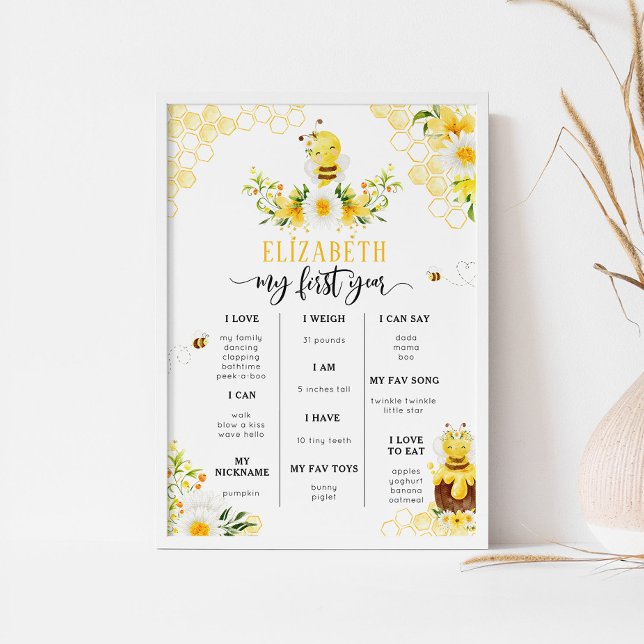 Póster Mi primer año de infografía de abejas Bumble es un (Subido por el creador)