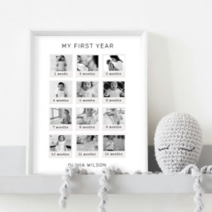 Póster Mi primer año Poster blanco y negro