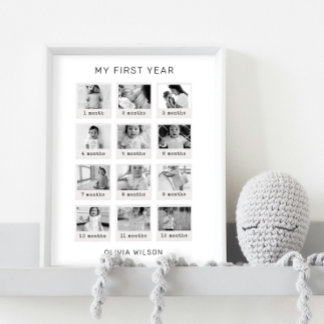 Póster Mi primer año Poster blanco y negro