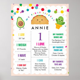 Póster Mi primer Chica de cumpleaños de Fiesta de un año