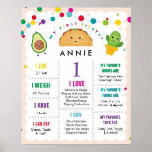 Póster Mi primer Chica de cumpleaños de Fiesta de un año