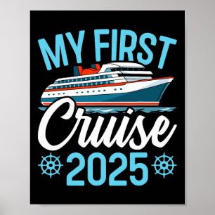 Póster Mi primer crucero 2025 para divertidas vacaciones