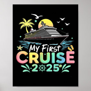 Póster Mi Primer Crucero 2025 Vacaciones en Barco de Cruc