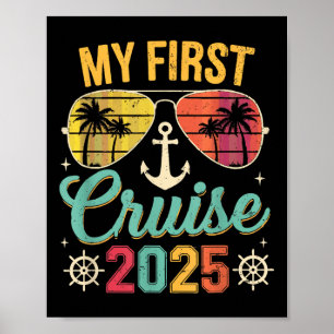 Póster Mi Primer Crucero 2025 Vacaciones Familiares Viaje
