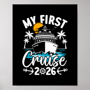 Póster Mi Primer Crucero 2026 Divertidas Vacaciones Famil
