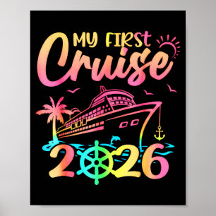 Póster Mi Primer Crucero 2026 Divertido Vacaciones de Cru