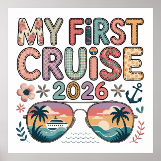 Póster mi primer crucero 2026, regalo de crucero, vacacio