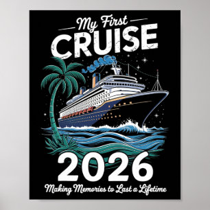 Póster Mi primer crucero 2026 viaje de vacaciones familia