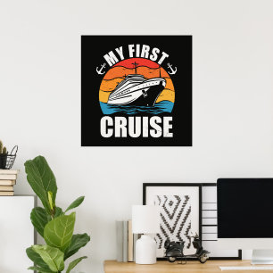 Póster Mi primer crucero divertido vacaciones familiares