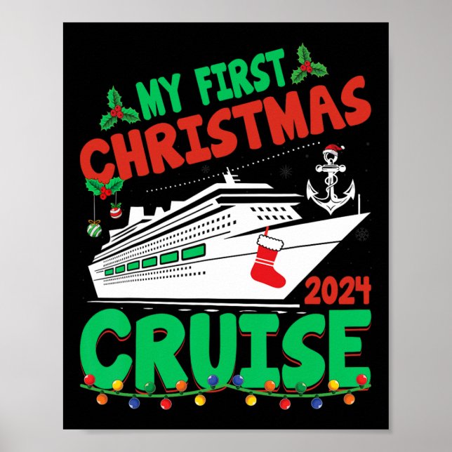 Póster Mi primer crucero navideño navideño 2024 de vacaci (Frente)