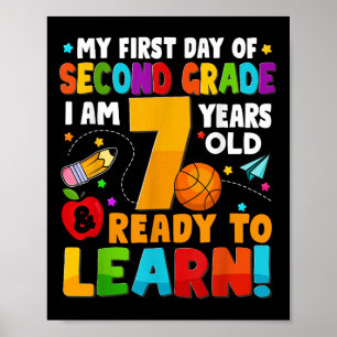 Póster Mi Primer Día De Segundo Grado Listo Para Aprender