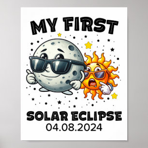 Póster Mi primer eclipse solar total el 8 de abril de 202