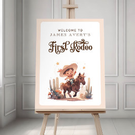 Póster Mi primer Rodeo Wild West Cowboy Bienvenido