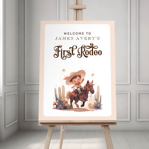 Póster Mi primer Rodeo Wild West Cowboy Bienvenido
