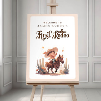 Póster Mi primer Rodeo Wild West Cowboy Bienvenido