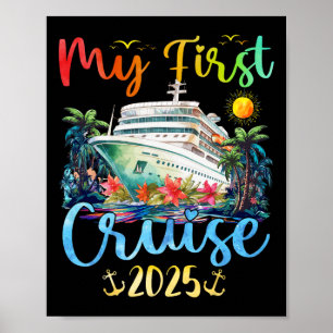 Póster Mi primer viaje en crucero 2025 niños de vacacione
