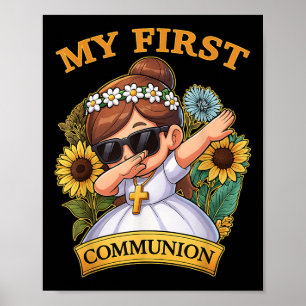 Póster Mi Primera Comunión Chicas Dabbing 1er Sacramento