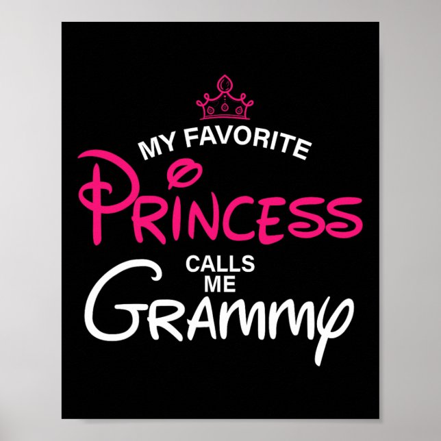 Póster Mi princesa favorita me llama "Grammy Daughter Fat (Frente)