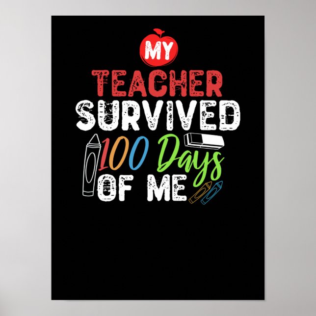 Póster Mi Profesor Sobrevivió A 100 Días De Mí (Frente)