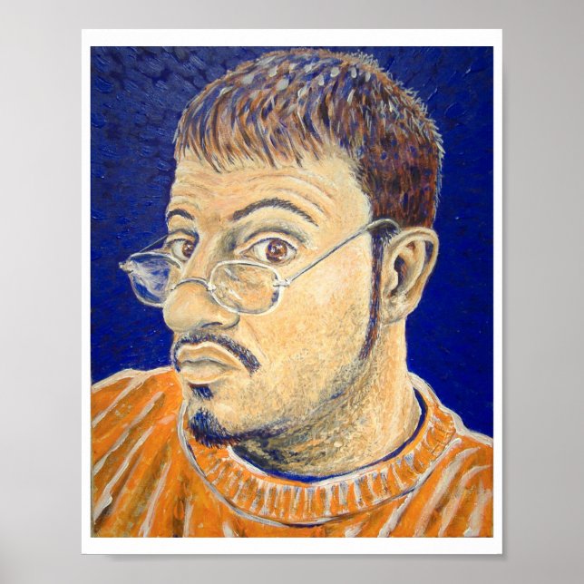 Póster Mi propio autorretrato (naranja, azul, blanco) Pos (Frente)