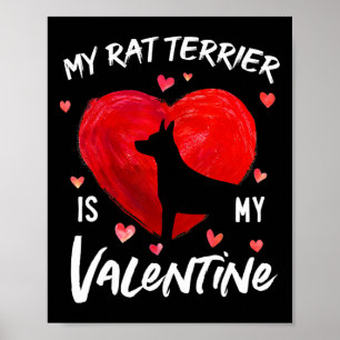 Póster Mi Rat Terrier es mi San Valentín Corazones Rat Te
