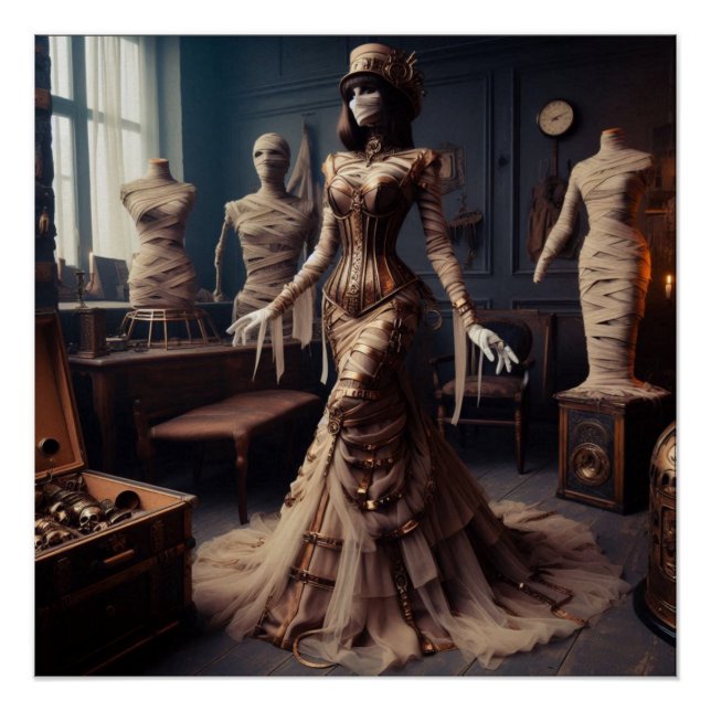 Póster Mi reina Steampunk victoriana gótica (Anverso)