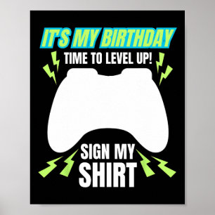 Póster Mi Rótulo de cumpleaños mi juego de video de Tee j