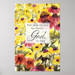 Póster Mi Salvador Dios a Ti Canción Flores Cristianas