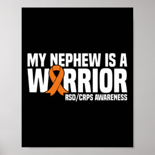 Póster Mi Sobrino Es Un Guerrero Naranja Ribbon Rsdcrps C