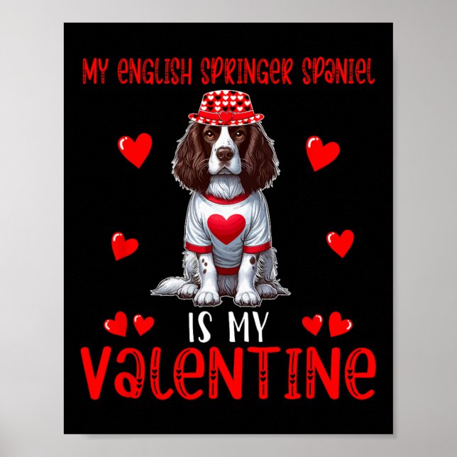 Póster Mi Springer Spaniel inglés es mi corazón de San Va (Frente)