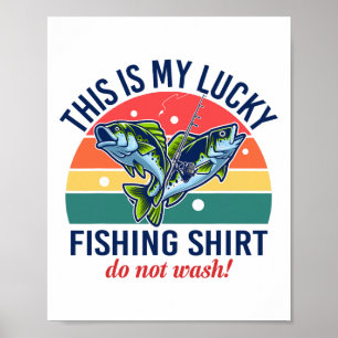 Póster Mi suertuda camiseta de pescar Niños Mujeres Niños
