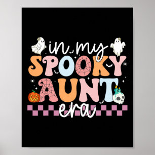Póster Mi temible tía era Halloween retro Groovy tía G